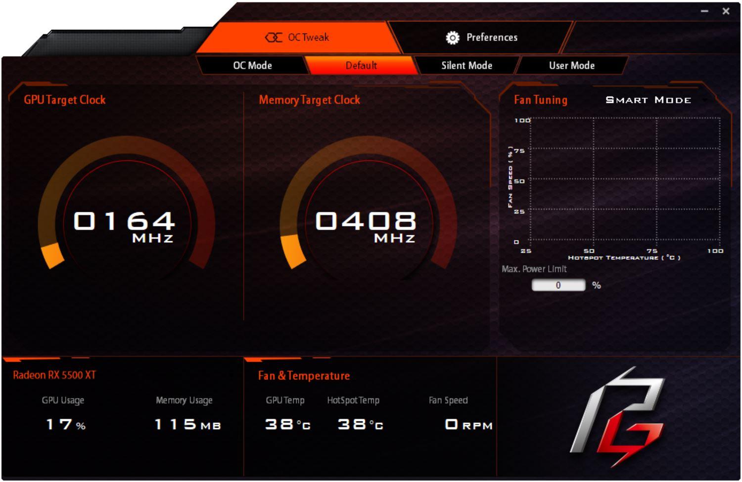 asrock phantom gaming rx 5500 xt gpu tweak