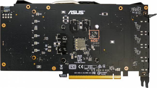 asus dual rx 5500 xt evo - vue détaillée du pcb : face arrirèe [cliquer pour agrandir]