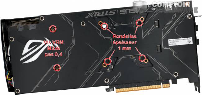 asus rog strix rx 5700 xt - vis modifiée sur la carte [cliquer pour agrandir]