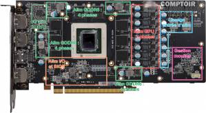 msi rx 5700 xt evoke - vue détaillée du pcb de face [cliquer pour agrandir]