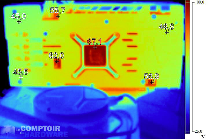 Image thermique de la Sapphire RX 5500 XT Pulse en charge