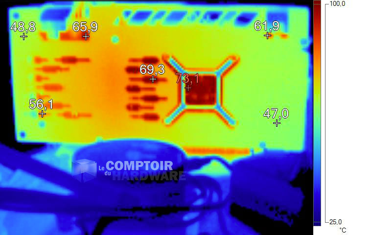 Image infrarouge de Sapphire Pulse RX 5600 XT OC en charge