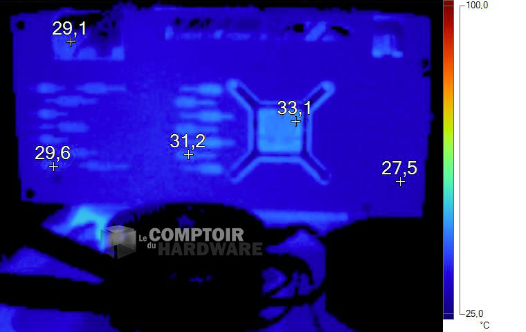Image thermique de la Sapphire Pulse RX 5600 XT OC au repos