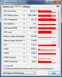 GPU-Z RADEON R9 290X : Throttle [cliquer pour agrandir]