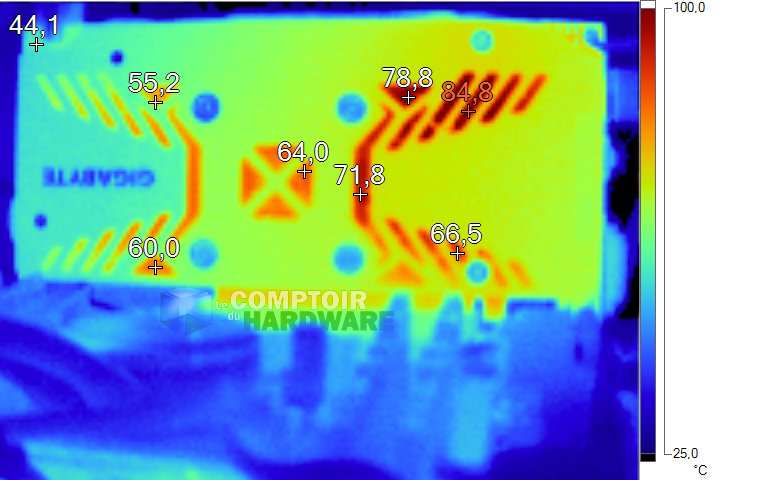 Imagerie thermique Gigabyte R9 380X G1 Gaming en charge