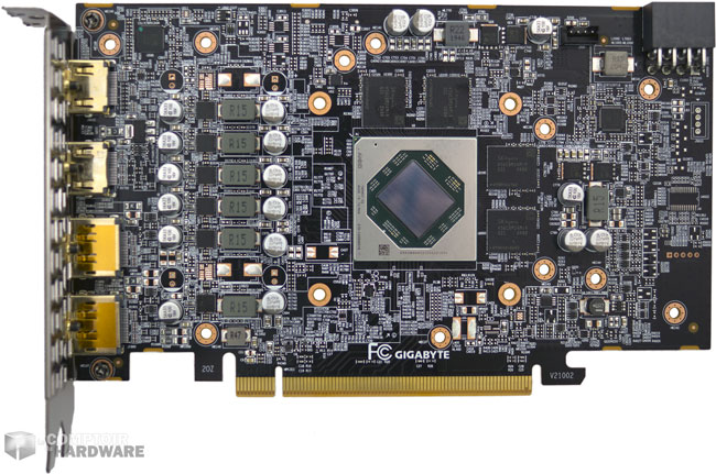 Le PCB de la Gigabyte RX 6600 Eagle [cliquer pour agrandir]