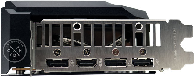 Asus RX 6650 XT Gaming : connecteurs vidéo [cliquer pour agrandir]