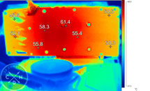 Image thermique de la MSi RX 6650 XT Gaming X en charge [cliquer pour agrandir]