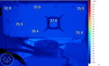 Image thermique de la MSi RX 6950 XT Gaming X Trio au repos [cliquer pour agrandir]