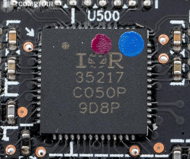 powercolor rx 6700 xt hellhound - puce de gestion de l'alimentation du GPU
