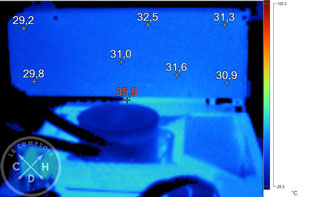 Image thermique de la RX 7900 XT MBA au repos [cliquer pour agrandir]