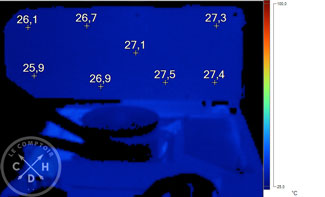 Image thermique de la RX 7900 XTX MBA au repos [cliquer pour agrandir]