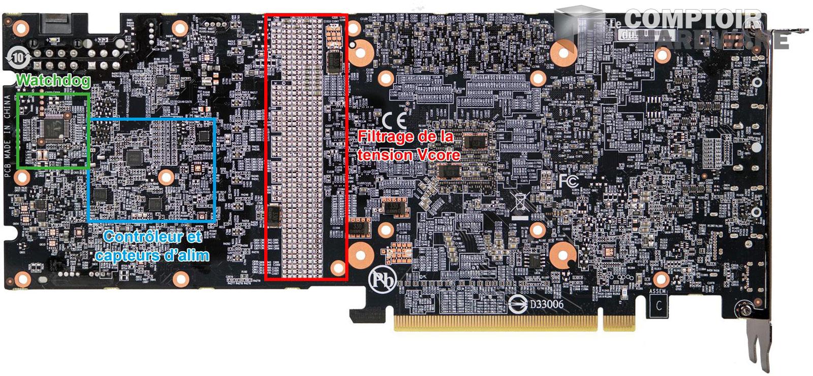 gigabyte rtx 2060 gaming oc pro / détails du pcb  arrière