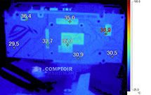 Image infrarouge de l'Asus ROG Strix GTX 1650 OC au repos [cliquer pour agrandir]