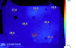 Image infrarouge de la Gainward GTX 1660 Pegasus OC au repos [cliquer pour agrandir]