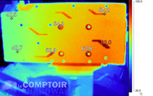 Image infrarouge de la MSI GTX 1660 Gaming X en charge [cliquer pour agrandir]