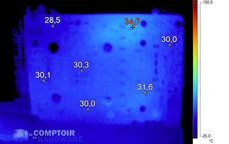 Image infrarouge de la Palit GTX 1660 Ti StormX au repos [cliquer pour agrandir]