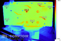 Image infrarouge de la MSI GTX 1660 Ti Gaming X au repos [cliquer pour agrandir]