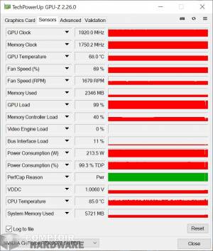 inno3d rtx 2070 super gaming oc x2 - sondes gpu-z en charge [cliquer pour agrandir]