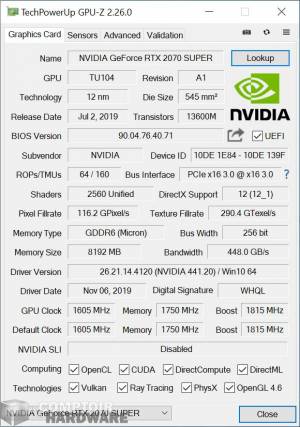 inno3d rtx 2070 super gaming oc x2 - gpu z [cliquer pour agrandir]