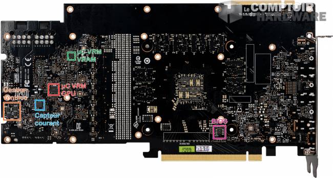 inno3d rtx 2080 super gaming oc x2 - vue face arrière du pcb [cliquer pour agrandir]