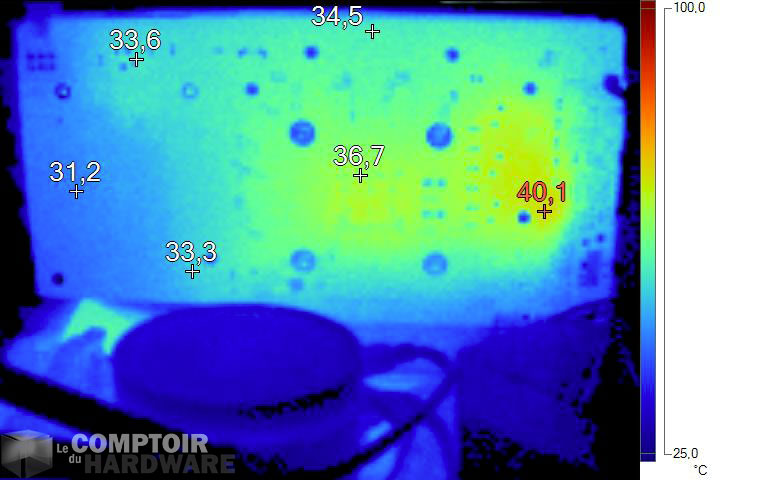 Image infrarouge de la MSI GTX 1650 SUPER Gaming X au repos 