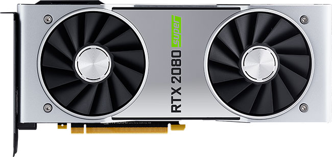 Face avant de la RTX 2080 SUPER Founders Edition [cliquer pour agrandir]