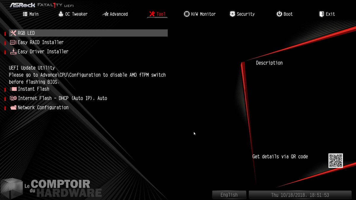 x470 gaming itx/ac - UEFI : Outils