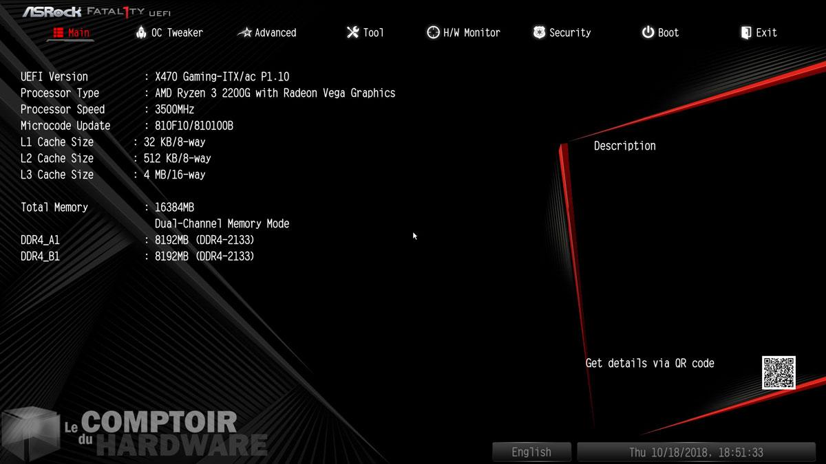 x470 gaming itx/ac - UEFI : Main