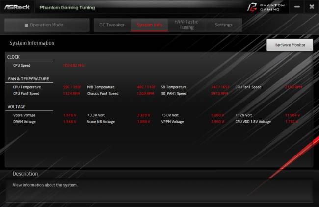 asrock phantom gaming itx - monitoring du phantom gaming tuning [cliquer pour agrandir]