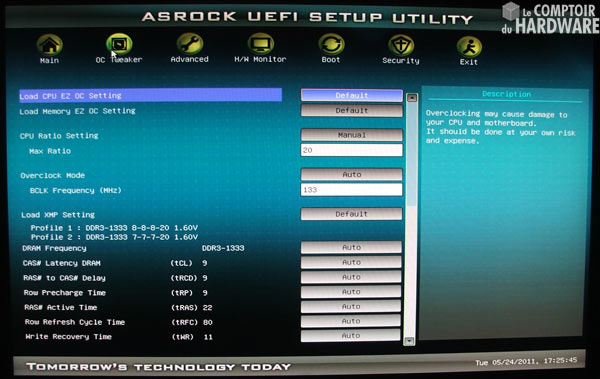 asrock p67transformer uefi octweak cpu ram