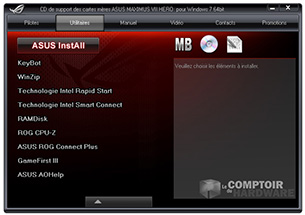 Les utilitaires sur le CD dinstallation [cliquer pour agrandir]