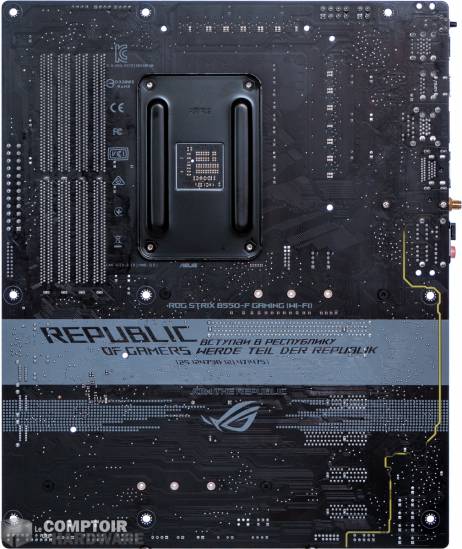 asus rog strix b550-f - analyse du PCB : face arrière [cliquer pour agrandir]