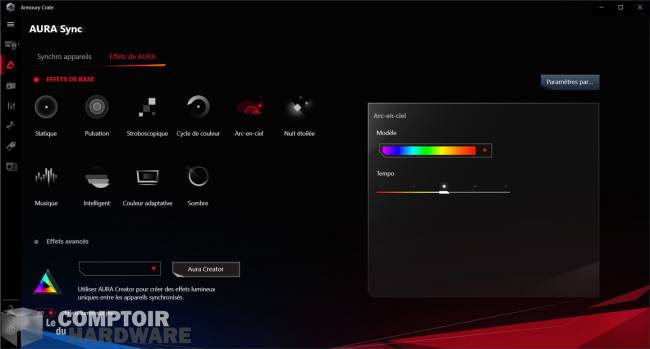 asus rog strix b550-i gaming - application : aura sync [cliquer pour agrandir]