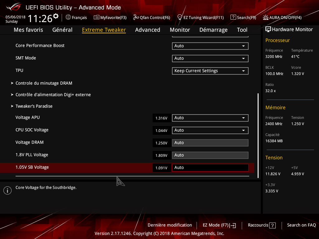 UEFI : Extreme Tweaker suite