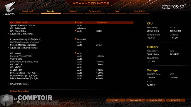 gigabyte aorus b550 pro - bios en version avancée [cliquer pour agrandir]