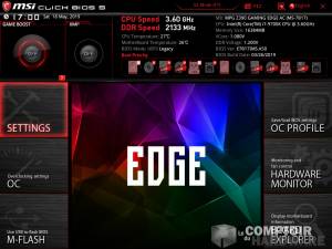 msi mpg z390 gaming edge ac - accueil du bios en mode avancé [cliquer pour agrandir]