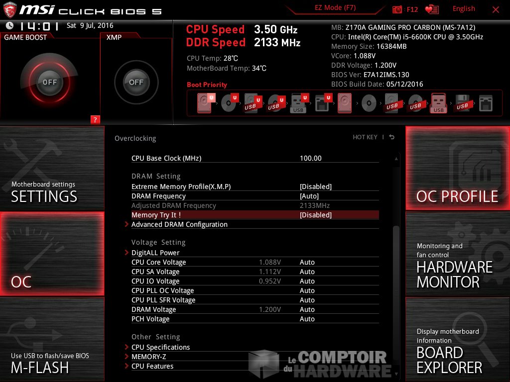 msi z170a gaming pro carbon bios ocv t