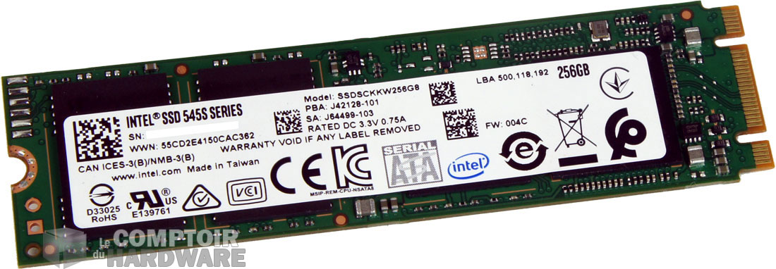 Le SSD Intel 545S de 256 Go (M.2 SATA)