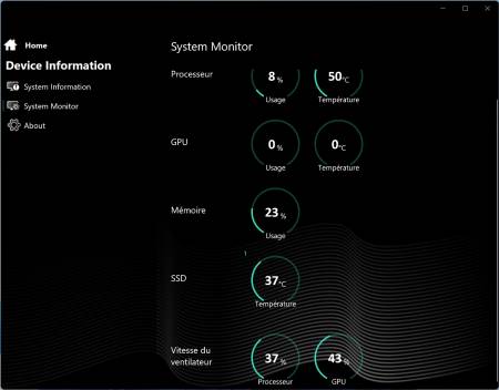 Le monitoring du PC [cliquer pour agrandir]