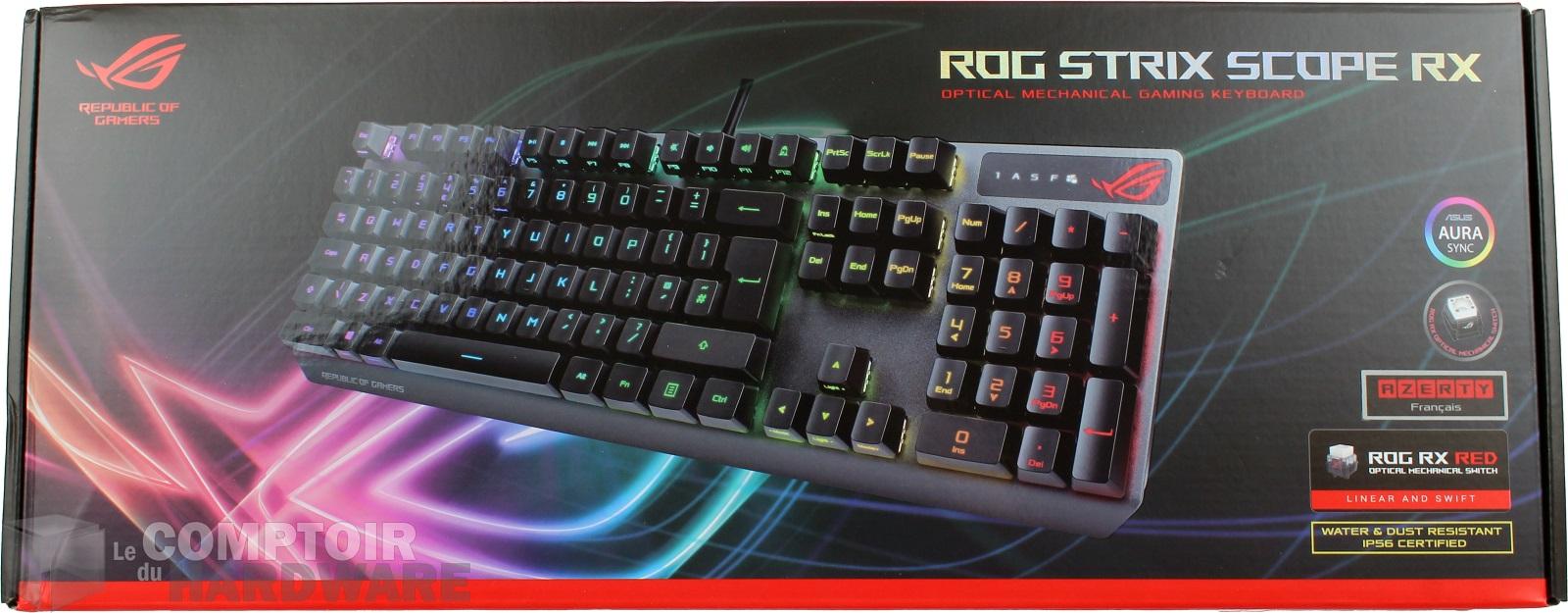 Clavier de jeu RVB optique ASUS ROG Strix Scope RX avec commutateurs  mécaniques optiques ROG RX Blue 