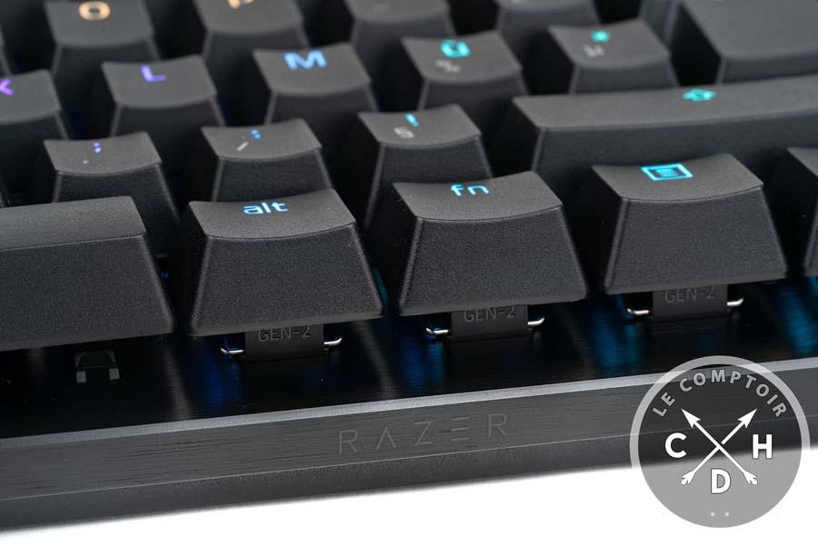 Razer Huntsman V3 Pro : un logo discret (le seul de tout le clavier) et des switches Gen-2 [cliquer pour agrandir]