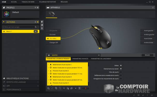 Corsair M55 RGB PRO : On pêche les macros [cliquer pour agrandir]