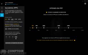 G-Hub : réglage de la nervosité du mulot [cliquer pour agrandir]