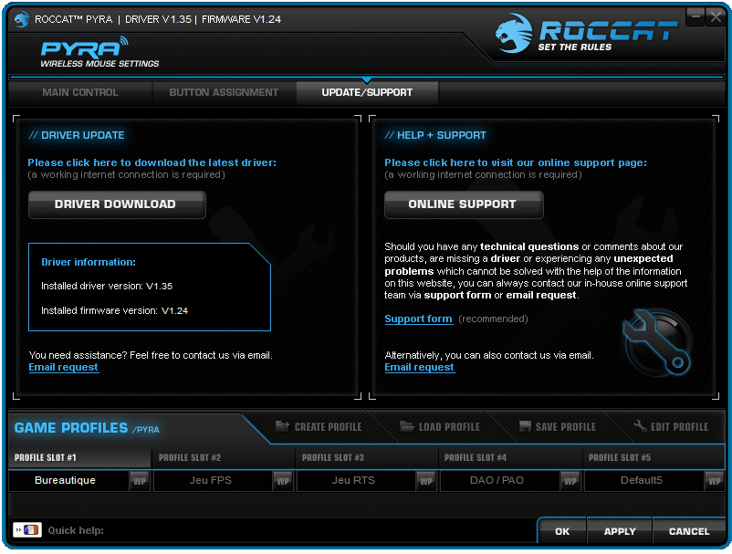 Pyra : mise à jour & support