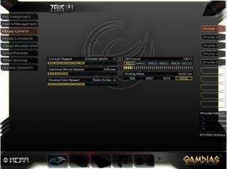 Gamdias Hera - Paramètres de la souris et du capteur [cliquer pour agrandir]