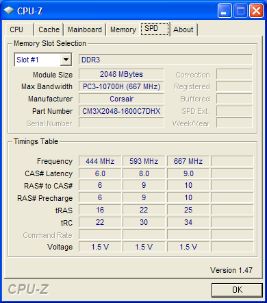 comparo ddr3 puissance-pc cpuz corsair