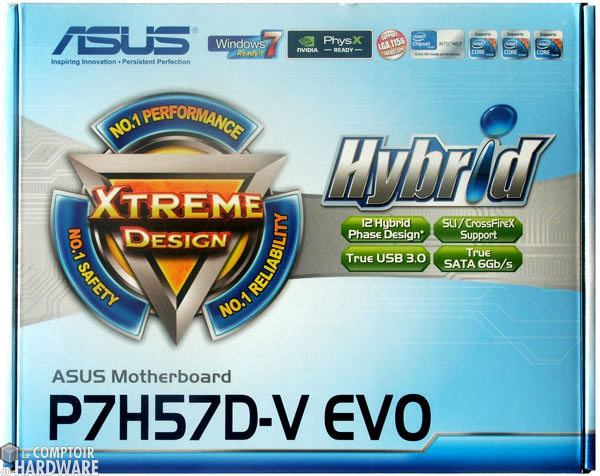 asus p7h57d v evo box avant