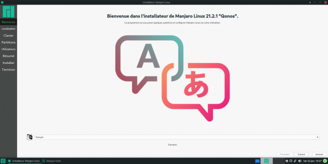 Manjaro : début d'installation [cliquer pour agrandir]