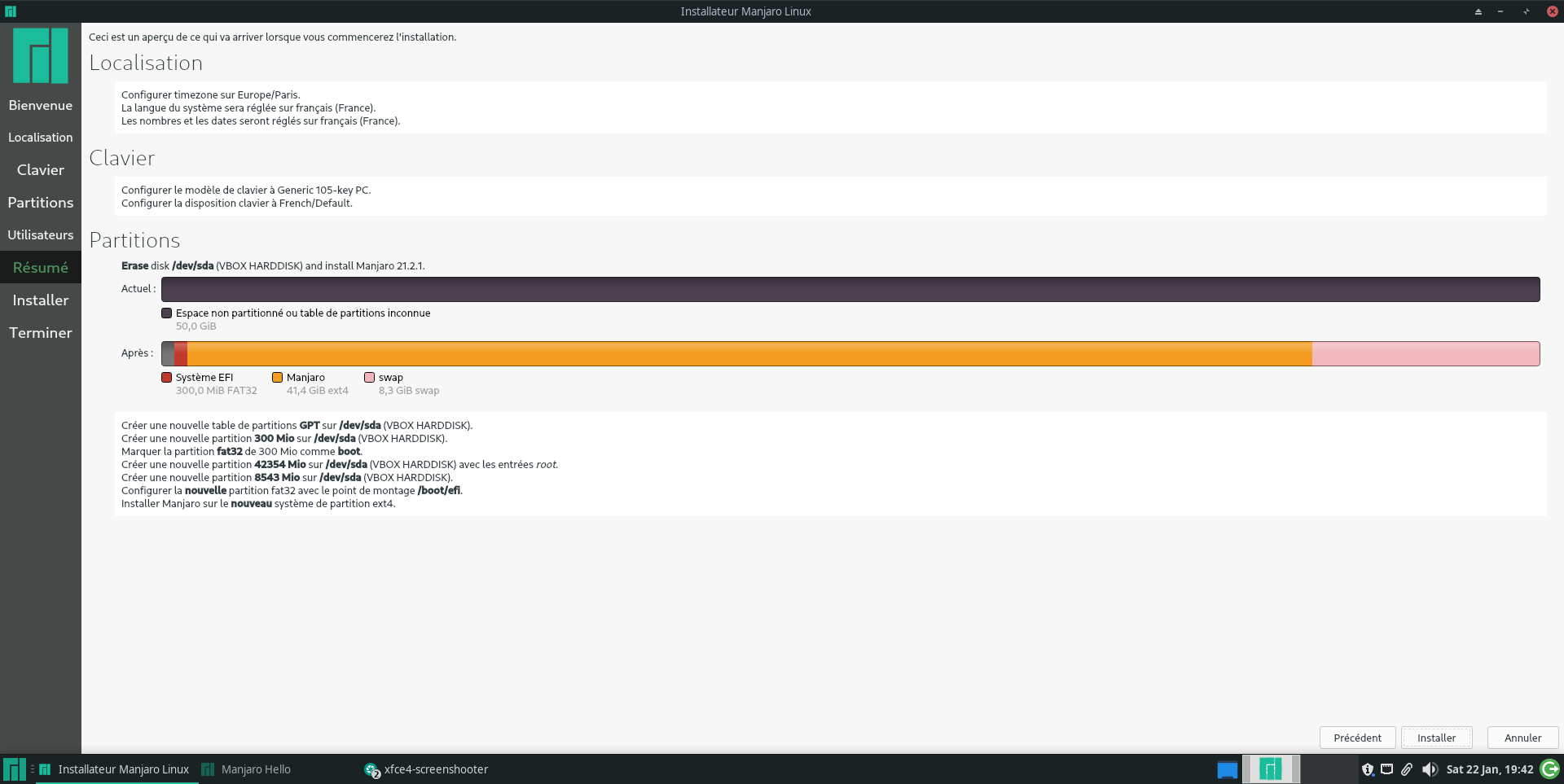 Manjaro : le récap' des partitions